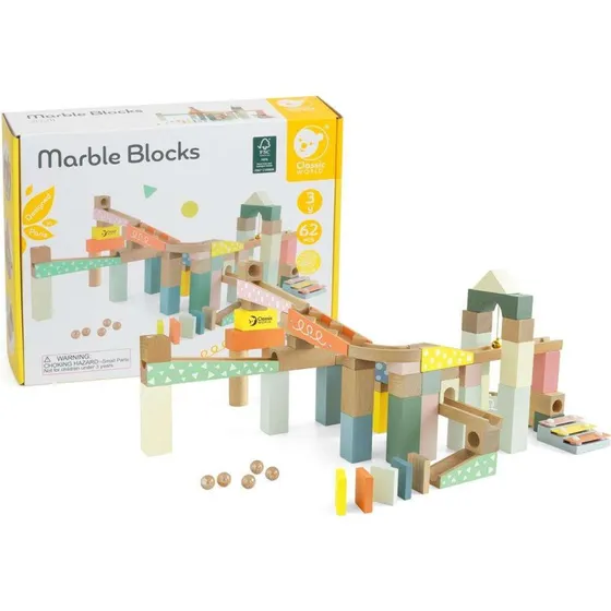 Classic World Drewniany Tor Kulkowy z Cymbakami