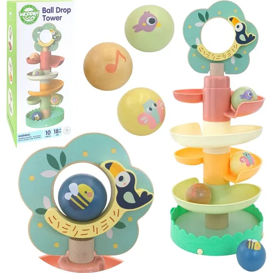 WOOPIE GREEN Drewniany Kulodrom 6 el. Sensoryczny