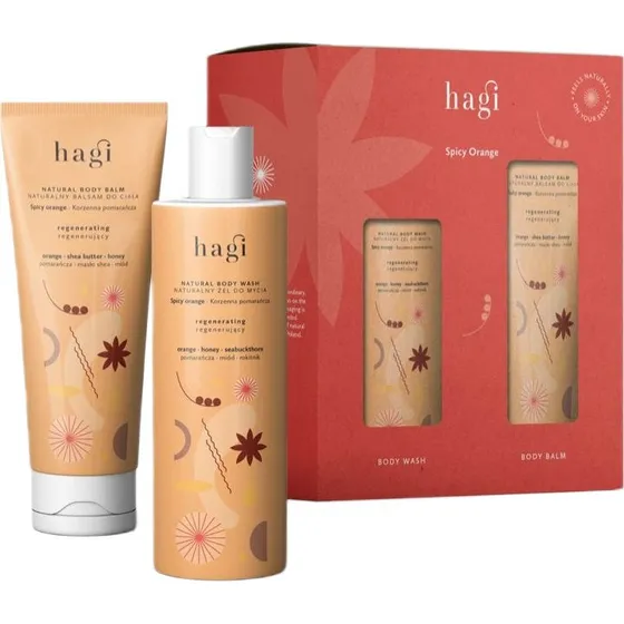 Hagi Spicy Orange zestaw: żel do mycia ciała 300ml + balsam 200ml
