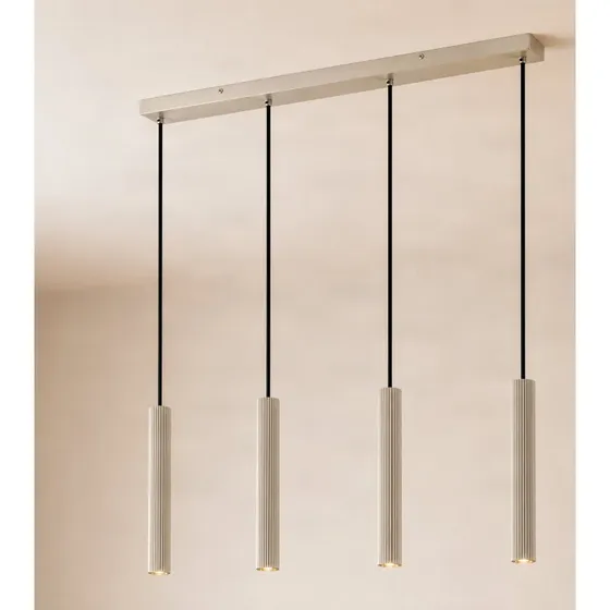 Żyrandol Lindby Kardis beżowy, 4-punktowy, 70 cm