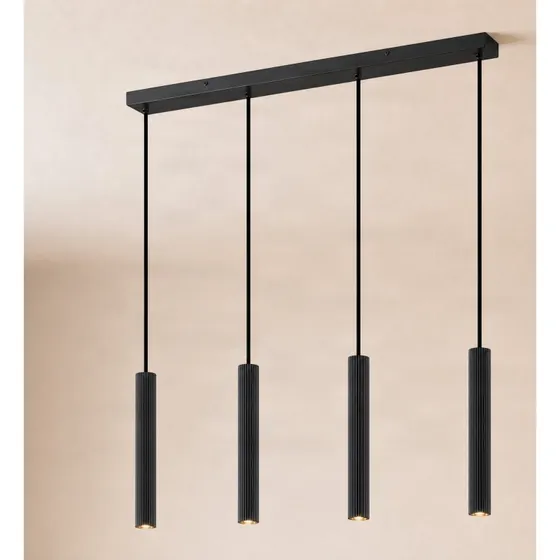 Lindby Kardis Żyrandol 4-punktowy, Antracyt, 70 cm