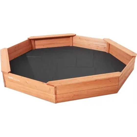 Drewniana piaskownica omioktna z pokryw dla dzieci 3-12 lat