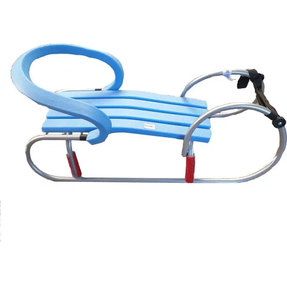 FOMMY Sanki dziecice baranek, niebieskie, stalowe, 100% Polska produkcja