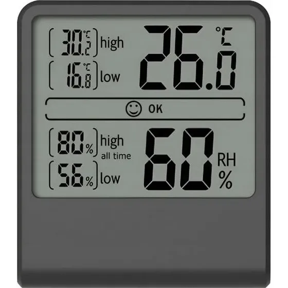 Gearz Termometr Bezprzewodowy z Wilgotnociomierzem, czarny