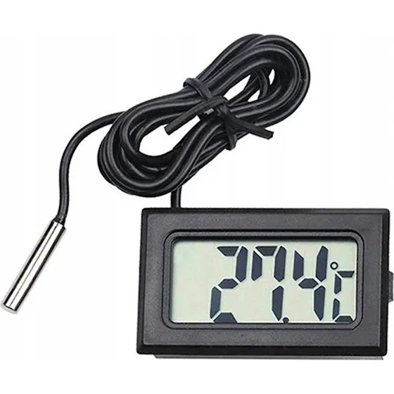 Termometr Czujnik Temperatury z Sond -50C do 110C, Czarny