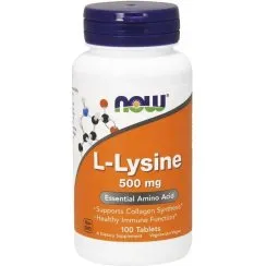 Now Foods L-Lysine 500 mg, 100 Tabletek