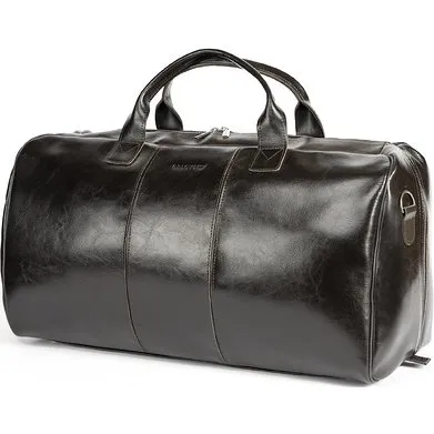 ORLOVSKY L02 Skórzana torba weekendowa czarna 40l