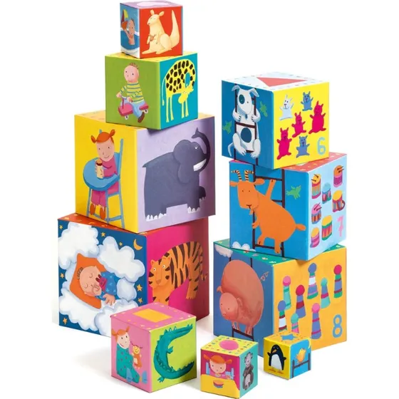 Djeco Riogolos Klocki Piramidka z Zwierztkami