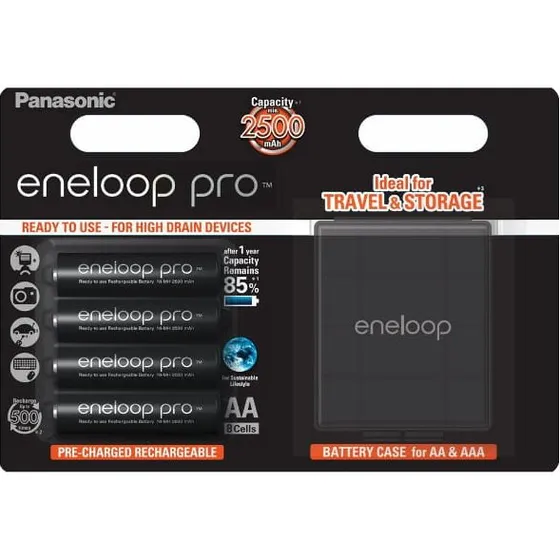 Panasonic Eneloop PRO R6/AA 2550mAh BK-3HCDE 4szt w blistrze + box