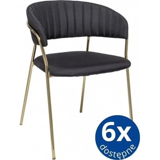 Bloomingville Krzesło Form czarne na złotych nogach