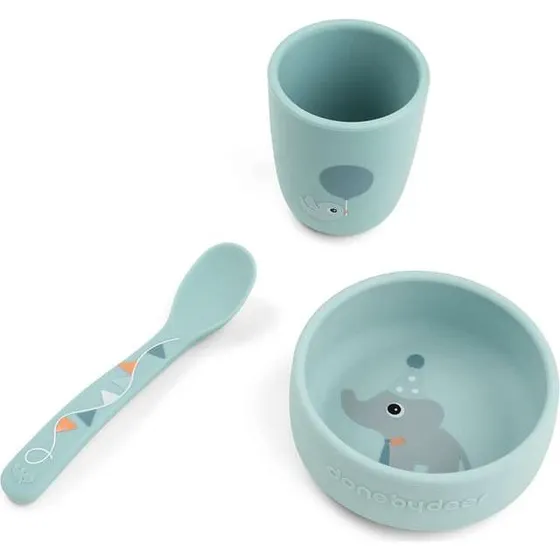 Done by Deer Stick&Stay Zestaw Obiadowy Celebration Niebieski 3szt