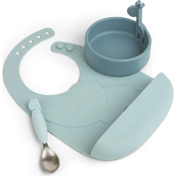 Done by Deer Peekaboo Zestaw Obiadowy Niebieski 3-el.