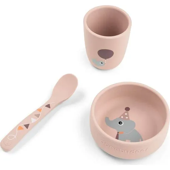 Done by Deer Stick&Stay Zestaw Obiadowy Celebration Powder 3szt