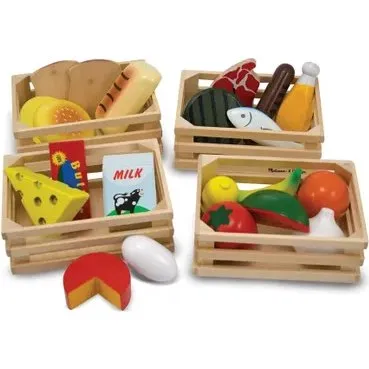 Melissa & Doug Zestaw drewnianych artykuw spoywczych w skrzyneczkach