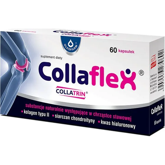 Collaflex 60 kaps. - kolagen typu II, kwas hialuronowy, witamina C
