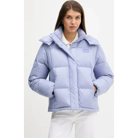 Tommy Jeans Puchowa Kurtka Fioletowa z Wypenieniem z Puchu