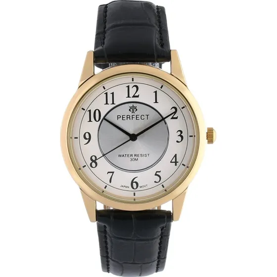 Perfect Balleare Zegarek Mski Kwarcowy Granatowy z Paskiem Skrzany