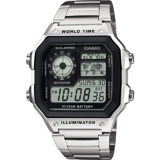 Casio Collection AE-1200WHD-1AVEF Zegarek Męski ze Stali Nierdzewnej