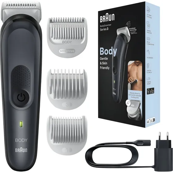 Braun Body Groomer BG3340, czarny/szary, bezprzewodowy