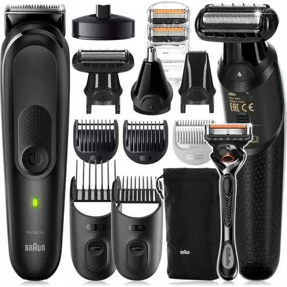 Braun MGK7WCA Trymer 10w1 + Golarka + Nasadki