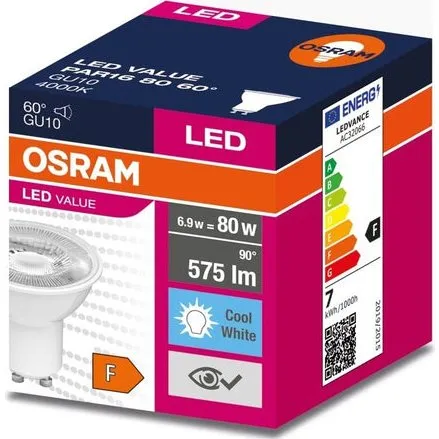 OSRAM LED VALUE GU10 6,9W 4000K 60 575LM