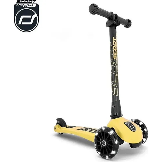 SCOOT&RIDE Highwaykick 3 LED Hulajnoga skadana z kkami LED, kolor Lemon