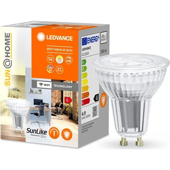 LEDVANCE SMART+ WiFi GU10 PAR16 4,9W 268lm CRI95