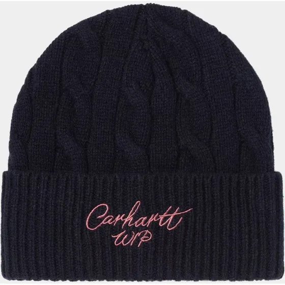 Carhartt WIP Signature Cable Czapka Zimowa Deep Night/Glassy Pink