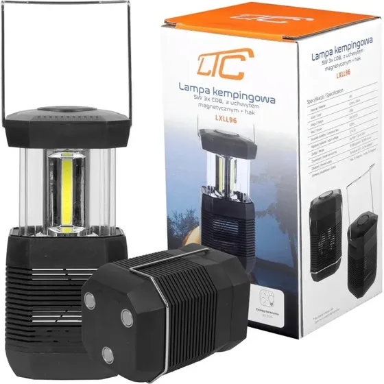 LTC Lampka LED 5W z magnesem, do kemping, zasilana 3xAA