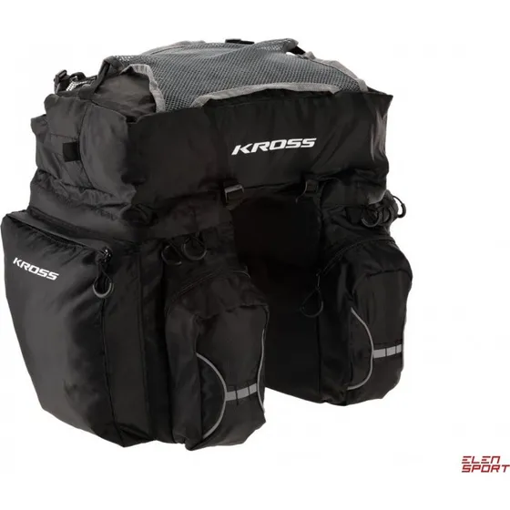 KROSS Roamer Triple Rear Bag 20L, trójkomorowa, czarna