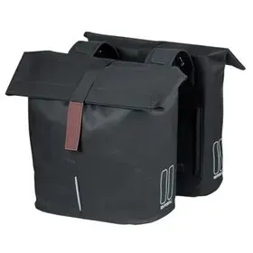 BASIL City Double Bag 32L, czarna, podwjna torba na baganik
