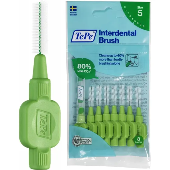 TePe Szczoteczki Międzyzębowe 0.8 mm Zielone 8 szt.
