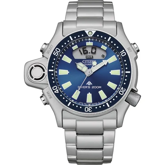 Citizen JP2000-67L Zegarek Mski Granatowy Kwarcowy