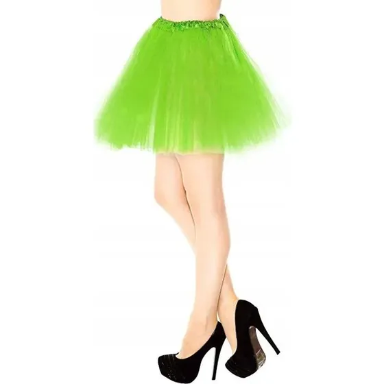KinderTutu Spódniczka Tiulowa z Podszewką 30 cm, Zielona, 3-8 lat