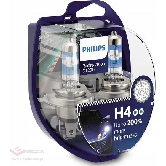 Philips H4 Racing Vision GT200 +200% 12V 60/55W P43t-38