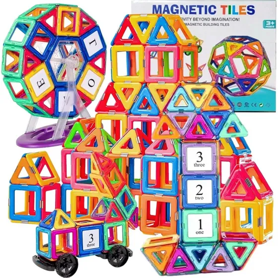 Magnetic Tiles 3D Koo Myskie, 72 elementy, Due Klocki Magnetyczne