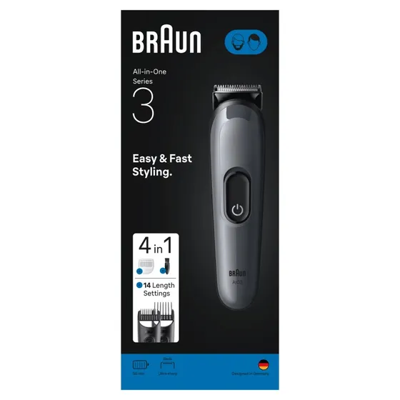 Braun Series 3 AIO3500 Trymer 4 w 1 Srebrno-szary