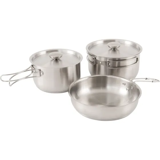 Outwell Supper Set M – zestaw naczyń ze stali nierdzewnej