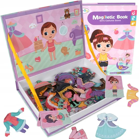 Magnetic Puzzle Ubieranka Dziewczynki 3+