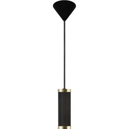 Nordlux GALLOWAY NO2011053003 – Lampa wisząca czarna z mosiężnymi akcentami