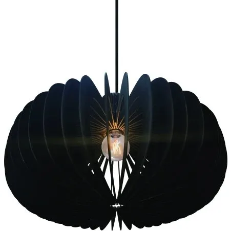 Nordlux Hazo 65, lampa wisząca drewniana czarna E27