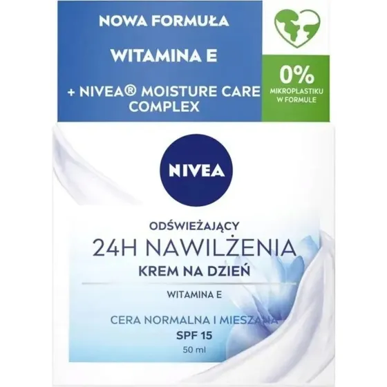 NIVEA 24H Booster Nawilżenia + Odświeżenie Lekki Krem na Dzień 50 ml