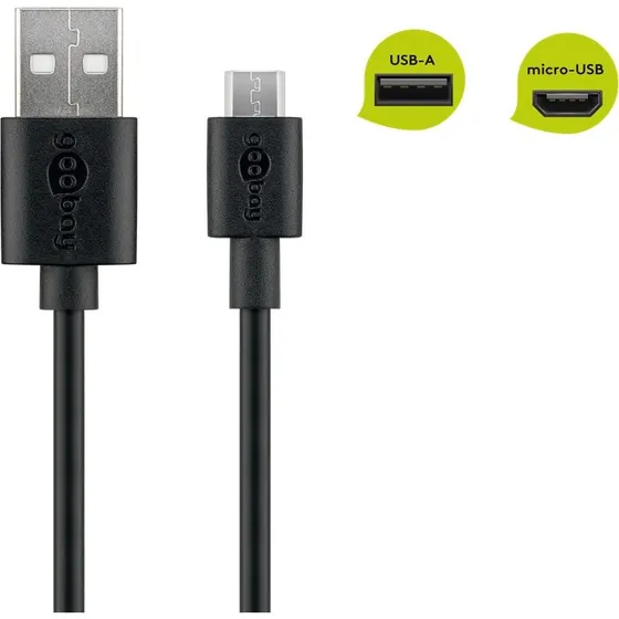 Goobay 46800 Kabel Micro-USB 1 m, czarny