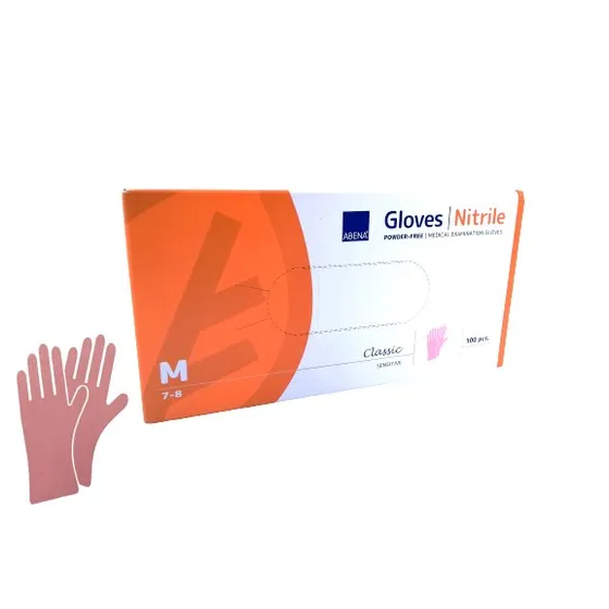 Abena Rękawice Nitrylowe Bezpułkowe Różowe XS 100 szt