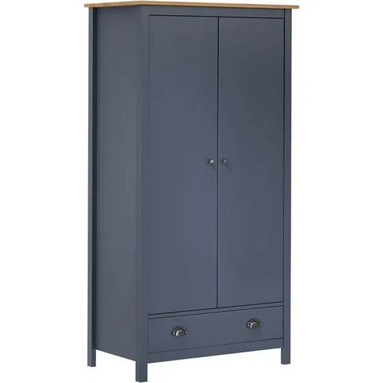 vidaXL Szafa dwudrzwiowa Hill, szara, 89x50x170 cm, lita sosna