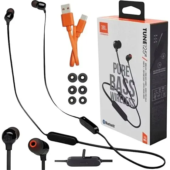 JBL Tune 125BT Słuchawki Bezprzewodowe Dokanałowe Czarne