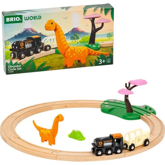 Brio Dino Drewniana Kolejka z Dinozaurem 12 elementów