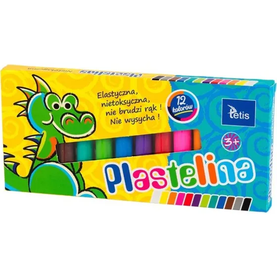 Tetis Plastelina Szkolna 12 kolorów 15g