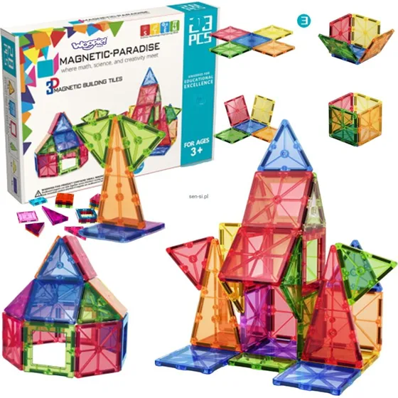 WOOPIE Magnetyczne Klocki Konstrukcyjne 3D 28 szt.