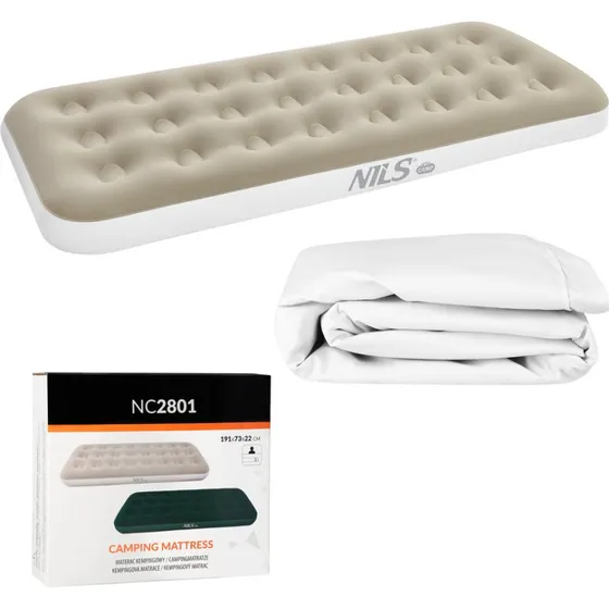 NILS CAMP NC2801 Materac Dmuchany 191x73x22 cm Beżowy